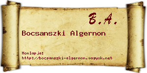 Bocsanszki Algernon névjegykártya